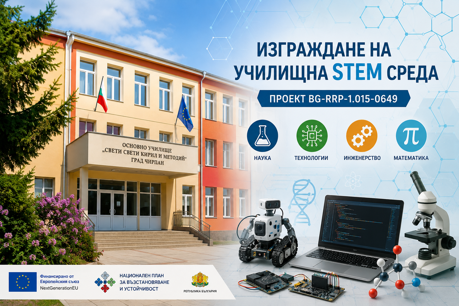 Изграждане на училищна STEM среда в ОУ „Св. св. Кирил и Методий“ – град Чирпан